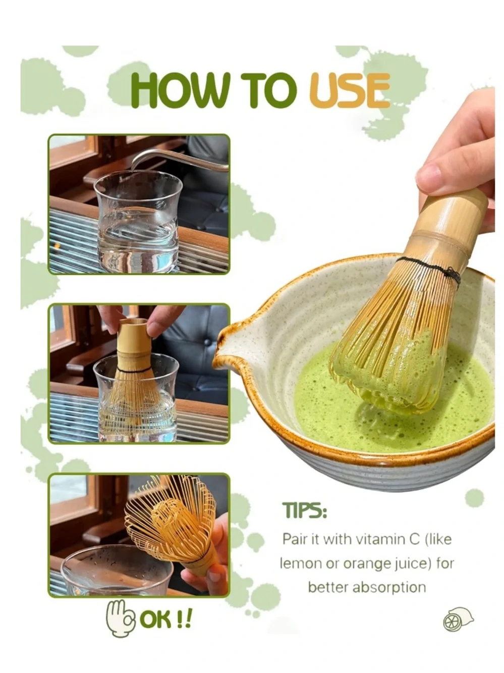 Matcha Whisk 100% Bamboo Handcrafted Organic Traditional Japanese